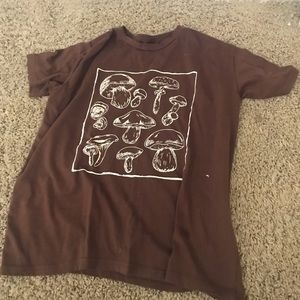CUTE shein mushroom brown oversized t